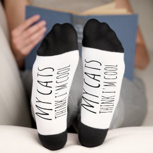 Chaussette My Cat pense que je suis Cool Chats Amour Maman Pa