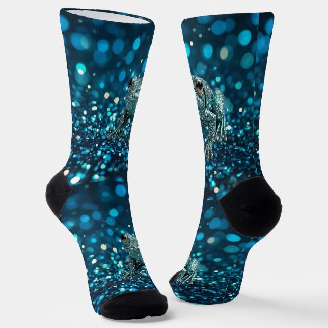 Chaussette Mystique de la Grenouille Blue Dimentee sur Bokeh  (Angulaire)