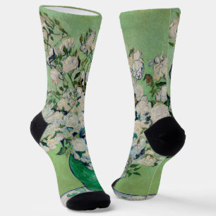 Chaussette Nature morte Roses dans un vase par Vincent van Go