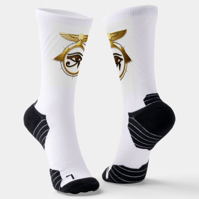 Chaussette NeoAnkh 3D Œil d'Horus Pyramides Disque Solaire Ai (Angulaire)