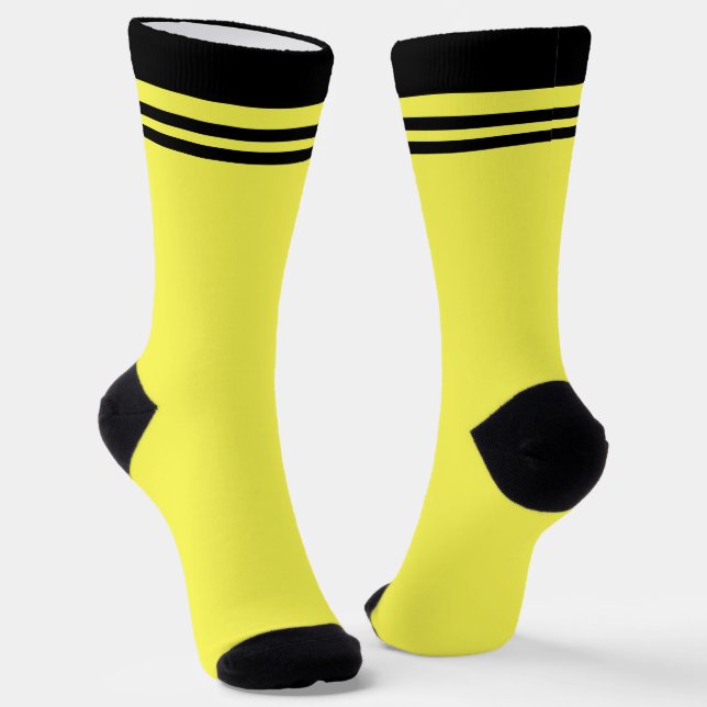 Chaussette néon jaune fluorescent citron brillant (Angulaire)