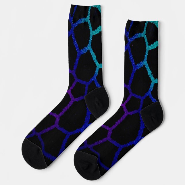 Chaussette Neon Noir Giraffe (Gauche)