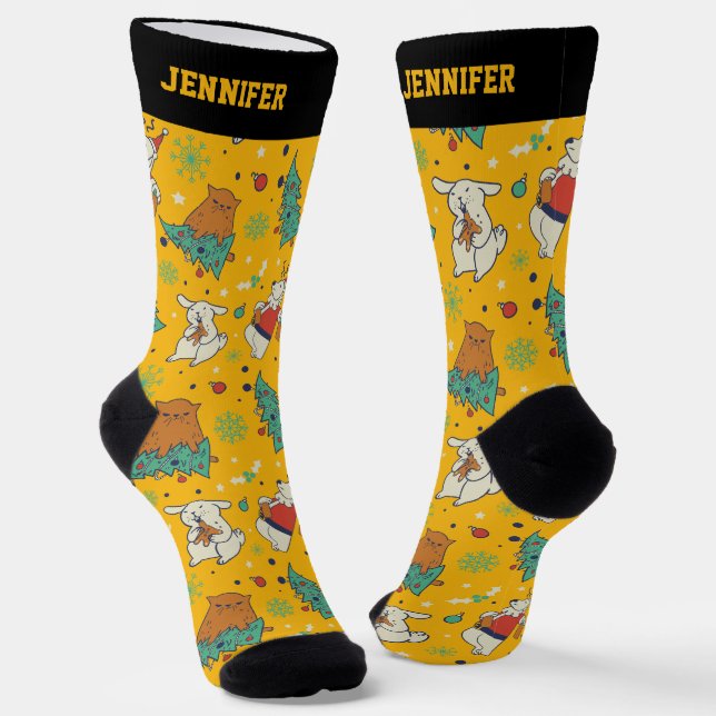 Chaussette Noël animal Motif Noël Noël Noël Noël (Angulaire)