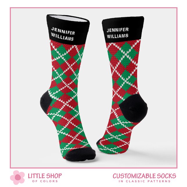 Chaussette Noël Argyle Personnalisé Classique (Créateur téléchargé)