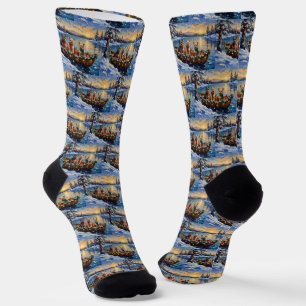 Chaussette Noël Bateau de vacances Terrier Tibétain