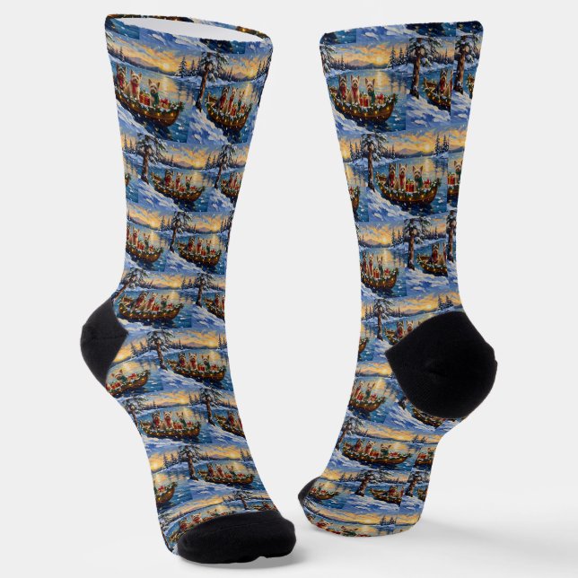 Chaussette Noël Bateau de vacances Terrier Tibétain (Angulaire)