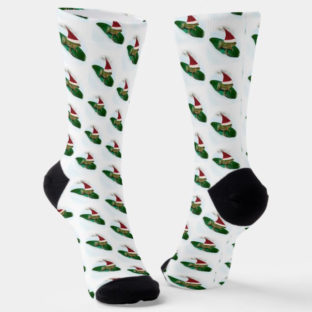 Chaussette Noël de la grenouille à couchage Santa Hat (Angulaire)