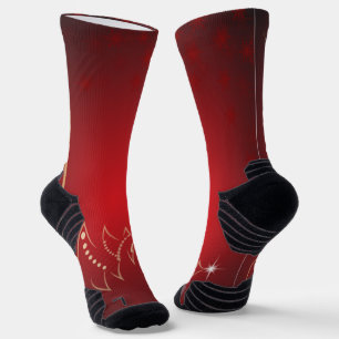 Chaussette noël des sapins rouges