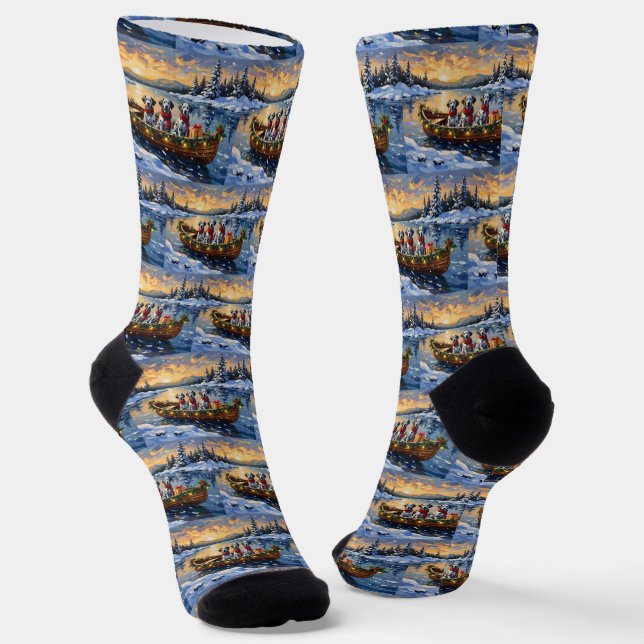 Chaussette Noël en bateau dalmate (Angulaire)