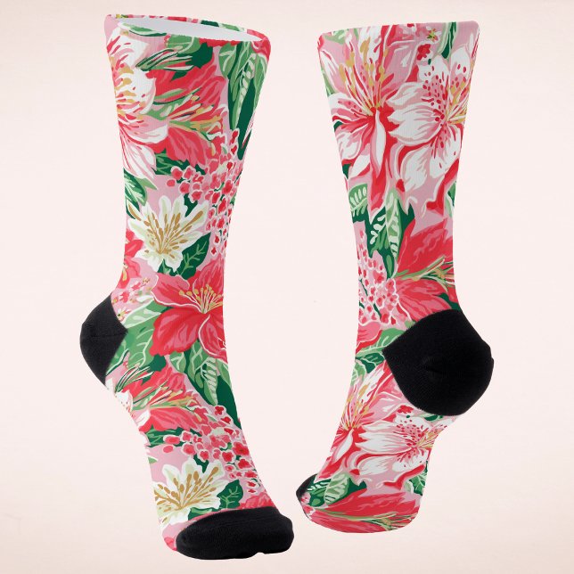 Chaussette Noël Floral Coloré Prépa Hiver (Créateur téléchargé)