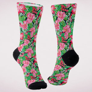 Chaussette Noël Floral Tropical Prépayé Coloré