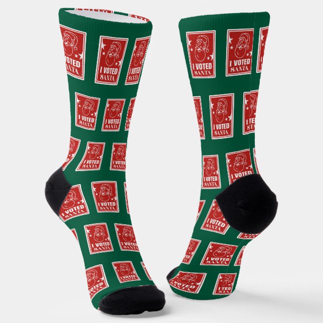 Chaussette Noël j'ai voté le Père Noël (Angulaire)