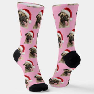 Chaussette Noël personnalisé Pug personnalisé