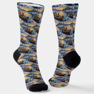 Chaussette Noël Rhodesian Ridgeback Bateau Vacances