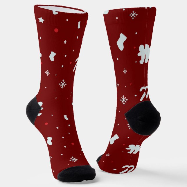 Chaussette Noël rouge et blanc (Angulaire)