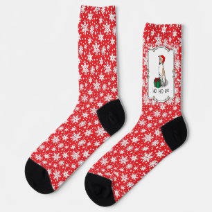 Chaussette Noël Santa Hat Whippet Chien Faune et blanc mignet