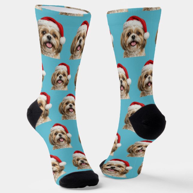 Chaussette Noël Shitszu personnalisé  (Angulaire)