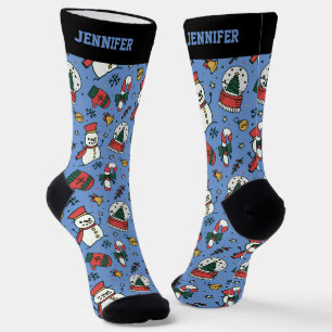 Chaussette Noël Snowman Motif Noël Noël Noël Fêtes d'hiver