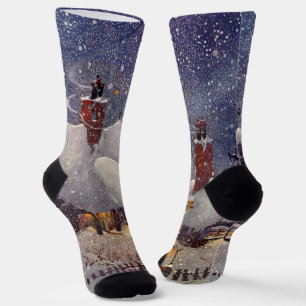 Chaussette Noël vintage, Atelier du Père Noël Pôle Nord