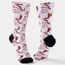 Noël vintage, joyeux Père Noël rétro en rouge