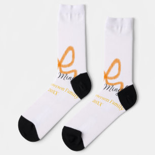Chaussette Nœud orange jingle Mingle rétro boho nom de famill
