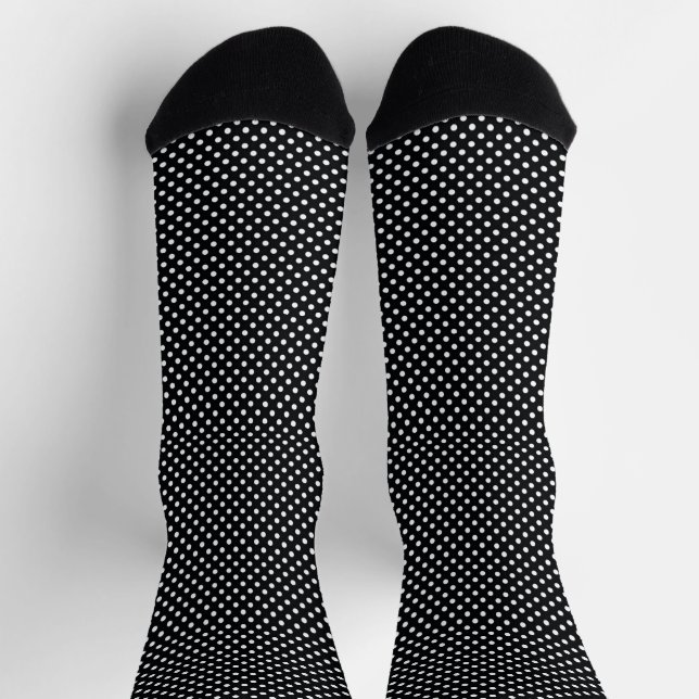 Chaussette Noir avec points blancs (Haut)