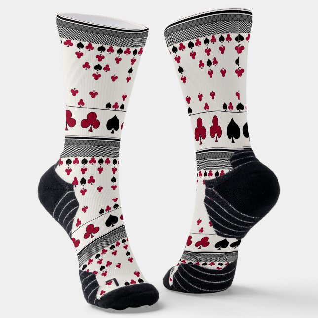 Chaussette noir et rouge, motif mode (Angulaire)