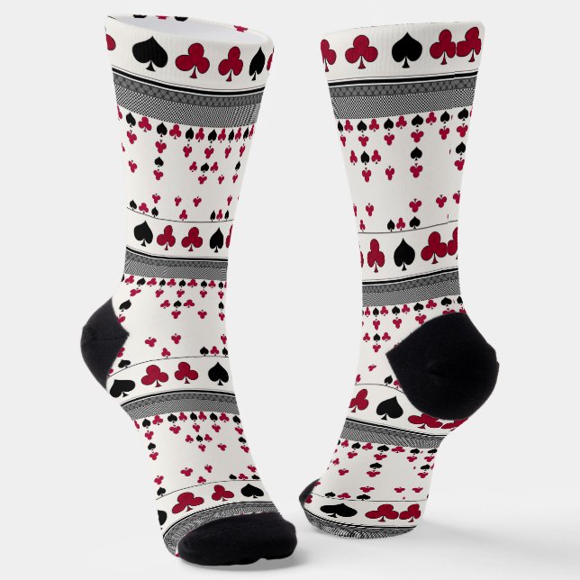 Chaussette noir et rouge, motif mode (Angulaire)