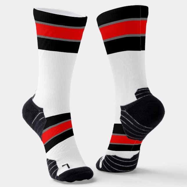 Chaussette Noir, gris et rouge (Angulaire)
