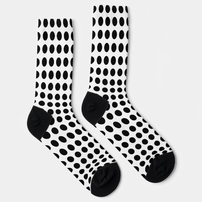 Chaussette Noir sur blanc Grandes Chaussettes Pois horizontal (Droite)
