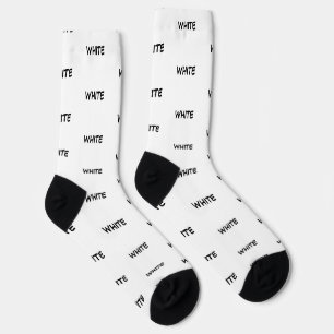 Chaussette Nom de couleur unie blanc et noir