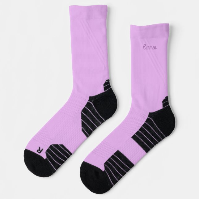 Chaussette Nom de couleur unie lavande apaisant Athlétique  (Gauche)