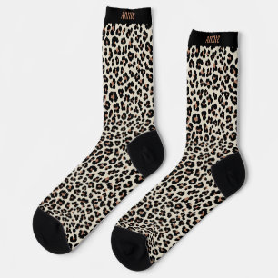 Chaussette Nom du Motif de peau de léopard Abstrait animal Pe