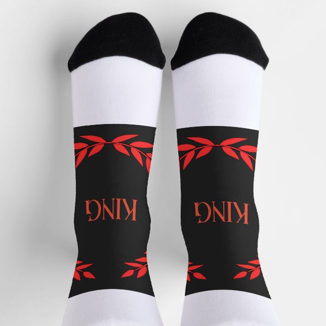Chaussette Nom du ROI Super doux et extensible Crew premium (Haut)