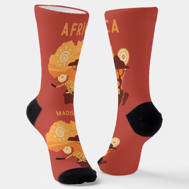 Chaussette Nom personnalisé Afrique (Angulaire)