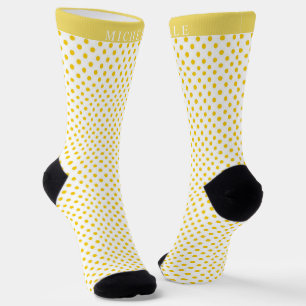 Chaussette Nom personnalisé Arrière - plan blanc Point Polka 