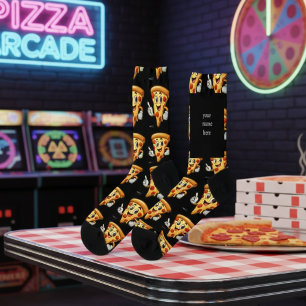 Chaussette Nom personnalisé Chaussettes Pizza Drôles – Cadeau