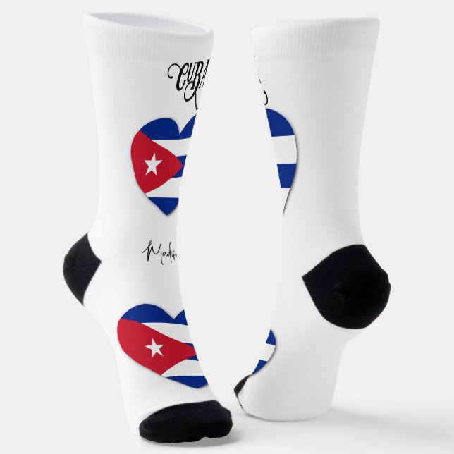 Chaussette Nom personnalisé Cuba Love (Angulaire)