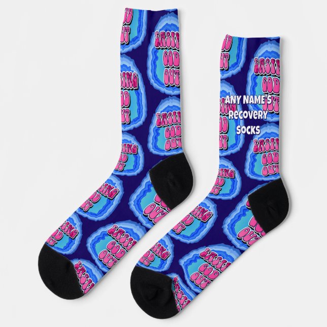 Chaussette NOM PERSONNALISÉ Easing GOD Out Geode 12 Step AA S (Gauche)