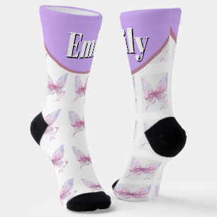 Chaussette nom personnalisé et sur mesure avec nœud