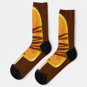 Chaussette Nom personnalisé Orange Popsicle