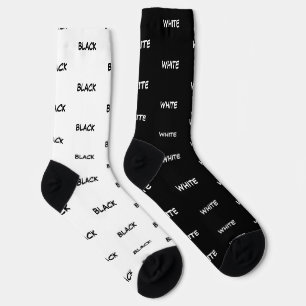 Chaussette Noms de couleurs unies blanc noir