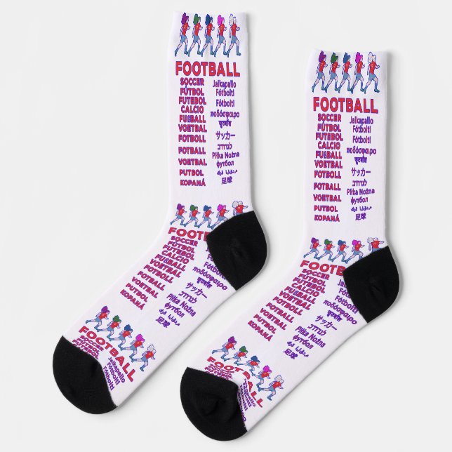 Chaussette Noms de footballeuses multilingues pour fans de sp (Gauche)