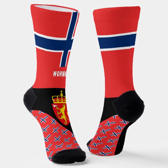 Chaussette Norvège, mode, drapeau norvégien, patriotique (Angulaire)
