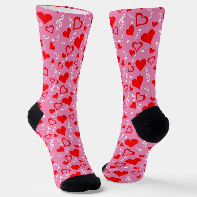 Chaussette Notes de coeur et de musique (Angulaire)