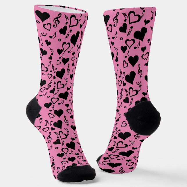 Chaussette Notes de coeur et de musique (Angulaire)