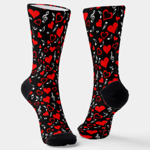 Chaussette Notes de coeur et de musique