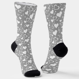 Chaussette Notes de coeur et de musique