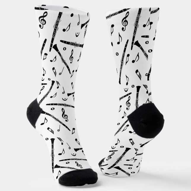 Chaussette Notes de musique Black Clarinets (Angulaire)