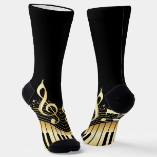 Chaussette Notes Gold & Black Music
